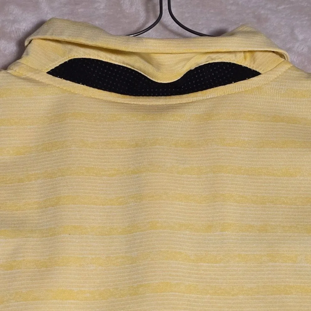 Nike Dri-FIT Polo Shirt Mens M Yellow Striped The Blarney Golf Performance 994